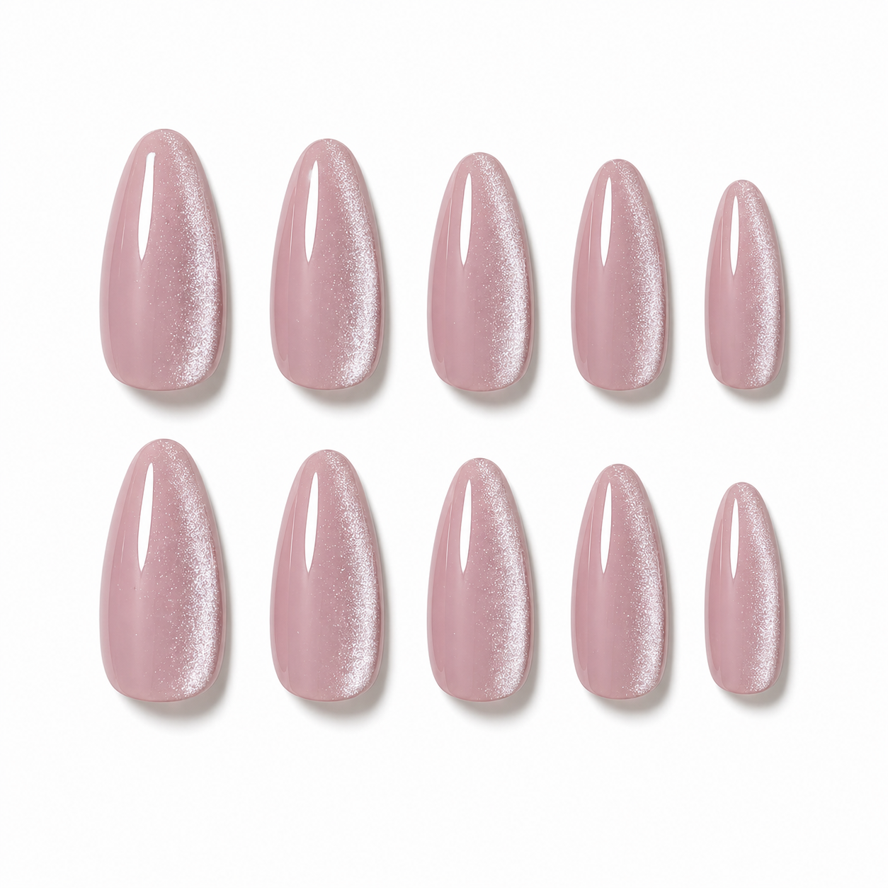 Blush Glow Cat Eye Press-On Nails