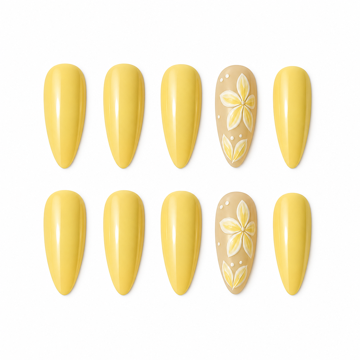 Butter Yellow Bloom Press-On Nails
