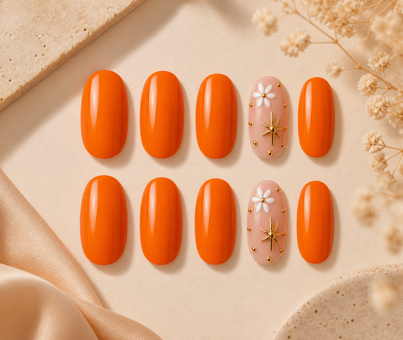Sunset Bloom Luxe Press-On Nails