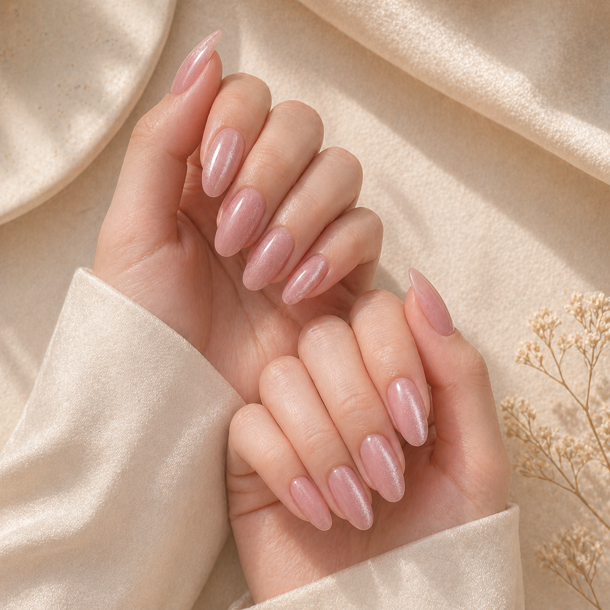 Blush Glow Cat Eye Press-On Nails