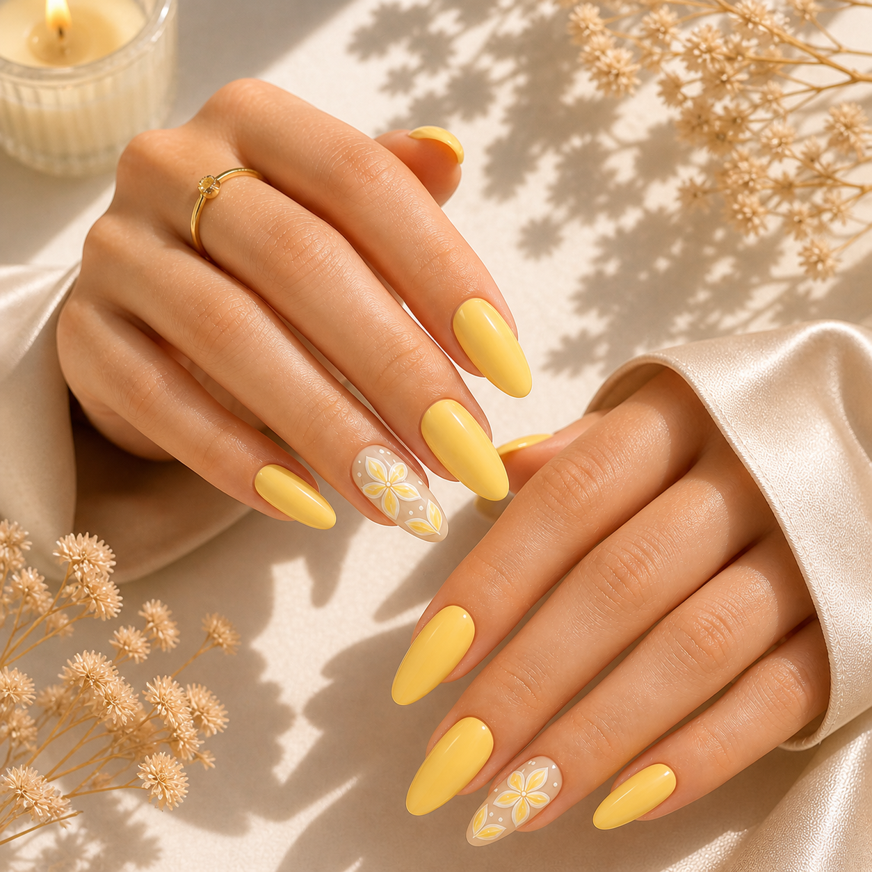 Butter Yellow Bloom Press-On Nails