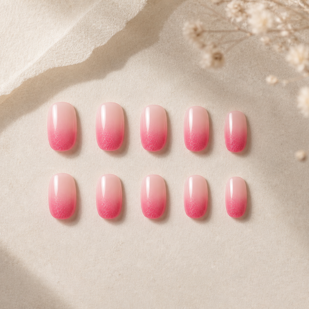 Blush Glow Ombré Nails