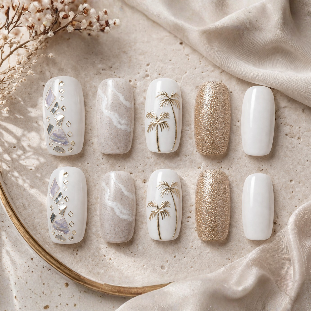 Golden Palm Luxe Press-On Nails
